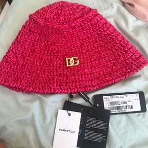 Dolce & Gabbana pink crochet bucket hat size medium brand new